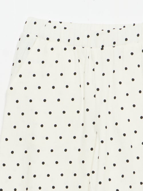 Pantalon large en maille crêpée - Kiabi