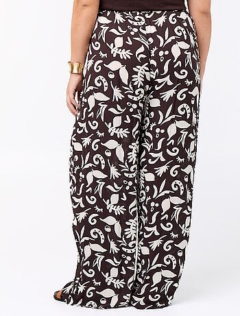 Pantalon large en maille crêpée