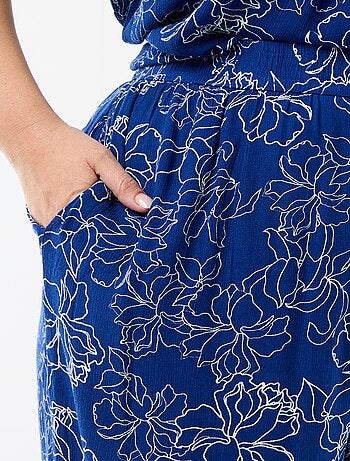 Pantalon large en maille crêpée