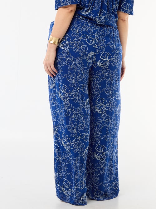 Pantalon large en maille crêpée - Kiabi