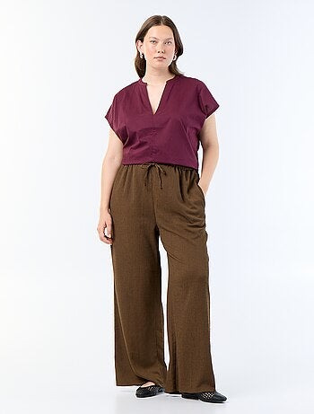 Pantalon large en maille crêpée