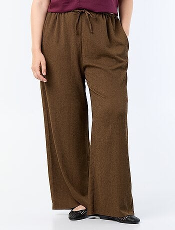 Pantalon large en maille crêpée