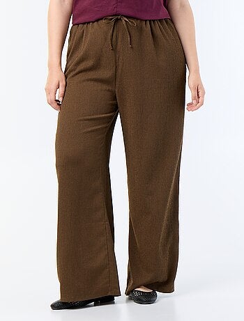 Pantalon large en maille crêpée