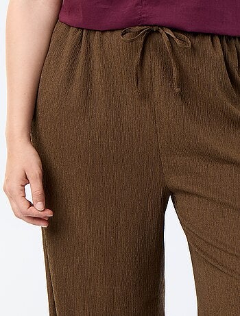 Pantalon large en maille crêpée