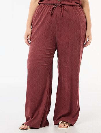 Pantalon large en maille crêpée