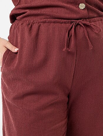 Pantalon large en maille crêpée