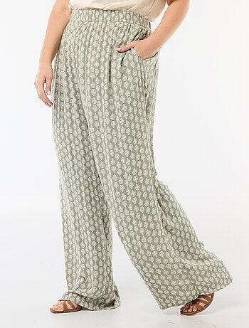 Pantalon large en maille crêpée