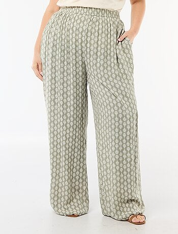 Pantalon large en maille crêpée