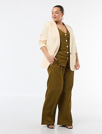 Pantalon large en maille crêpée