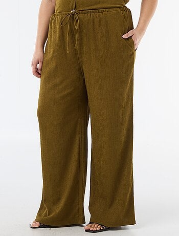Pantalon large en maille crêpée