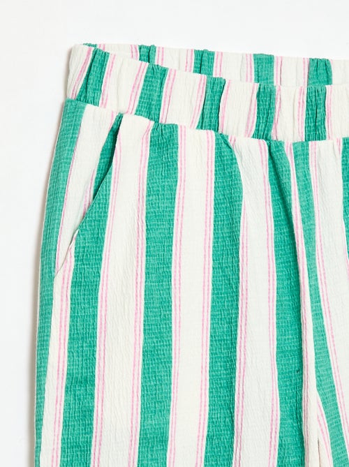 Pantalon large en maille crêpée - Kiabi