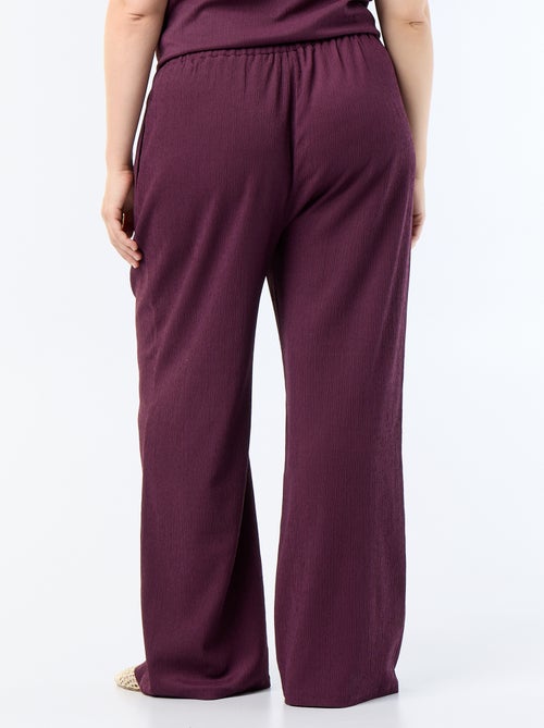 Pantalon large en maille crêpée - Kiabi