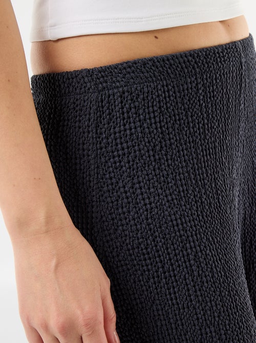 Pantalon large en maille crinkle femme - Kiabi Pantalon large en maille crinkle femme - Kiabi