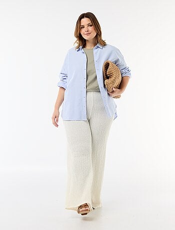 Pantalon large en maille gaufrée