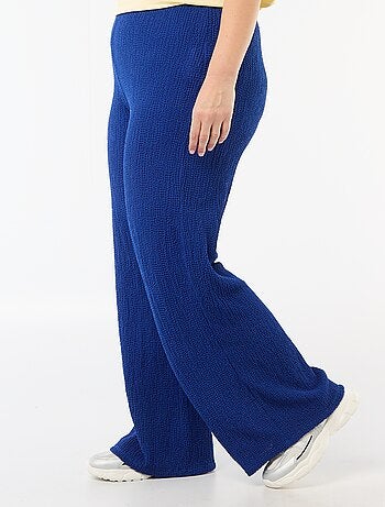 Pantalon large en maille gaufrée