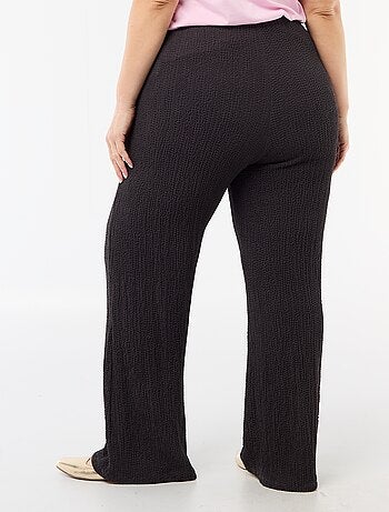 Pantalon large en maille gaufrée