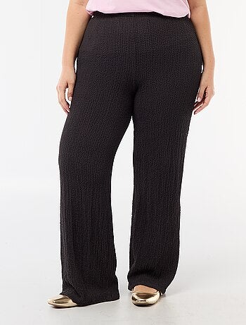 Pantalon large en maille gaufrée