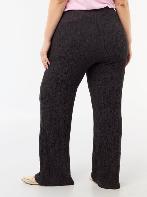 Pantalon large en maille gaufrée - Kiabi