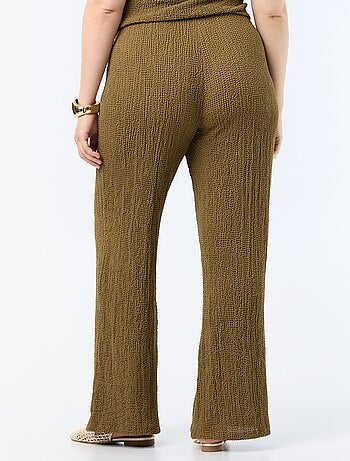 Pantalon large en maille gaufrée