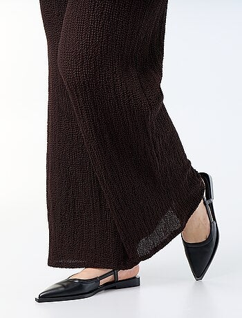 Pantalon large en maille gaufrée