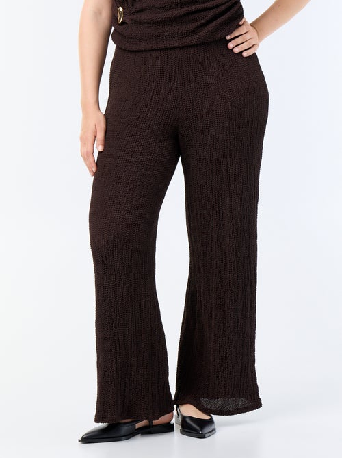 Pantalon large en maille gaufrée - Kiabi Pantalon large en maille gaufrée - Kiabi