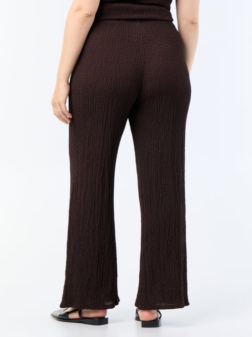 Pantalon large en maille gaufrée - Kiabi Pantalon large en maille gaufrée - Kiabi