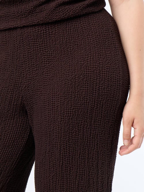 Pantalon large en maille gaufrée - Kiabi Pantalon large en maille gaufrée - Kiabi