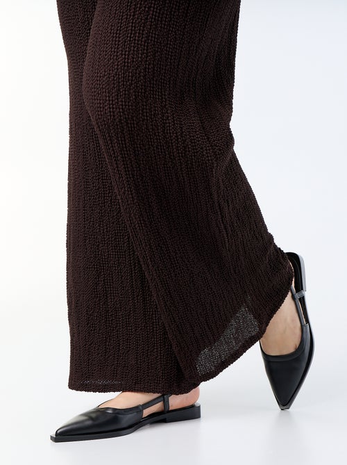 Pantalon large en maille gaufrée - Kiabi Pantalon large en maille gaufrée - Kiabi