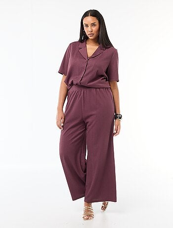 Pantalon large en maille gaufrée