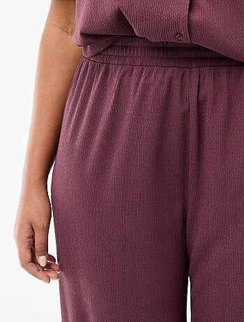 Pantalon large en maille gaufrée