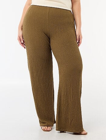 Pantalon large en maille gaufrée