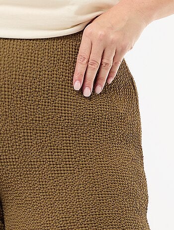 Pantalon large en maille gaufrée