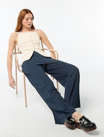 Pantalon large en maille femme