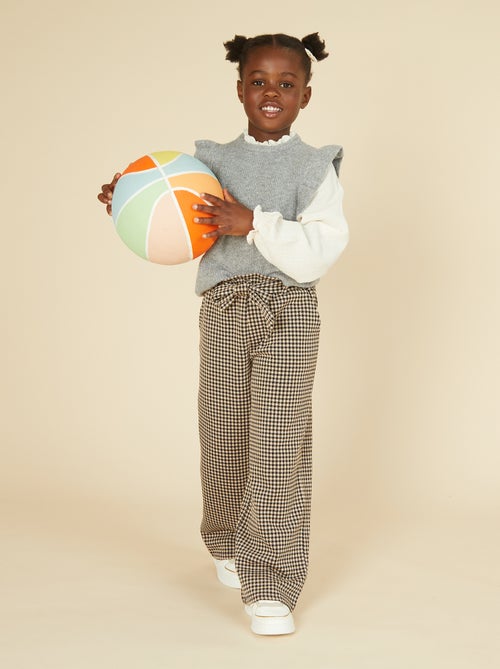Pantalon large en maille Milano avec ceinture à nouer - Kiabi