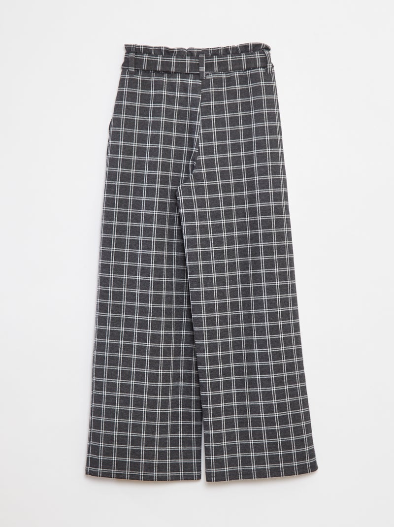 Pantalon large en maille Milano avec ceinture à nouer Gris - Kiabi