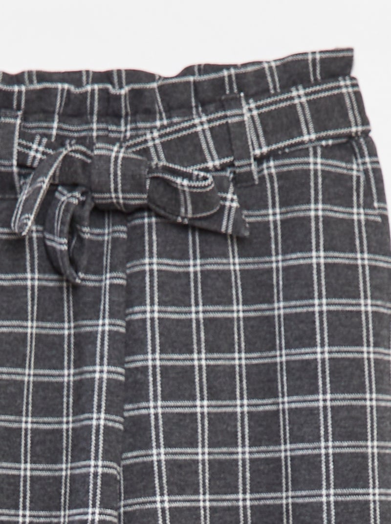 Pantalon large en maille Milano avec ceinture à nouer Gris - Kiabi