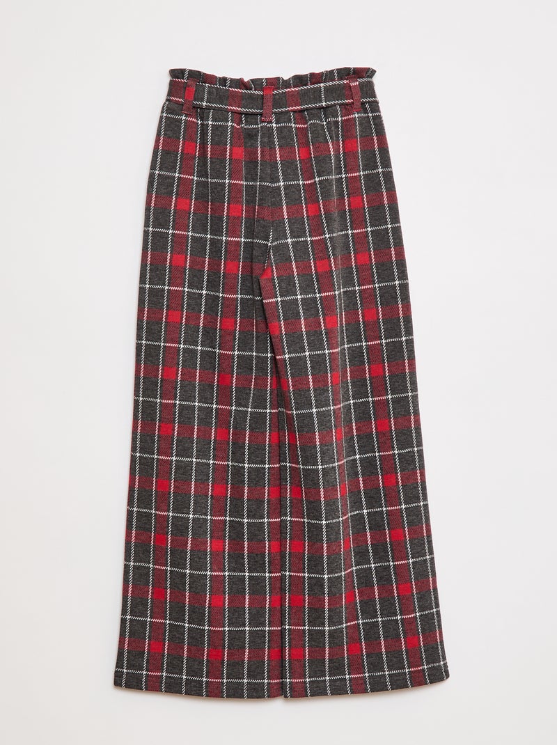 Pantalon large en maille Milano avec ceinture à nouer Rouge - Kiabi