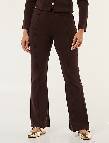 Pantalon large en maille ottoman uni