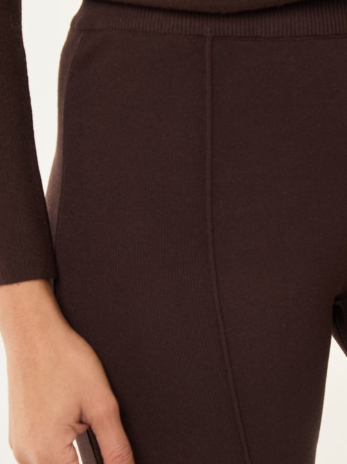 Pantalon large en maille ottoman uni - Kiabi