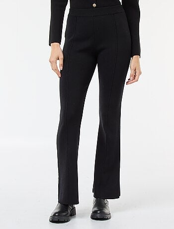 Pantalon large en maille ottoman uni