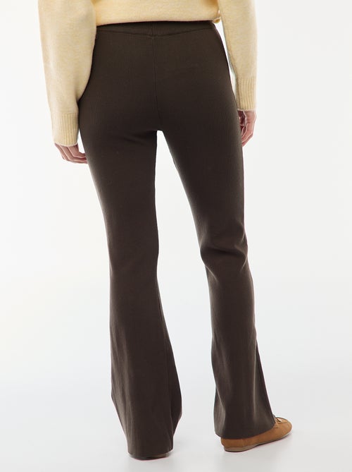 Pantalon large en maille ottoman uni - Kiabi