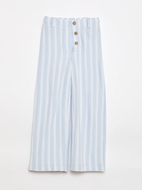 Pantalon large en maille piquée - collection facile à enfiler - Kiabi