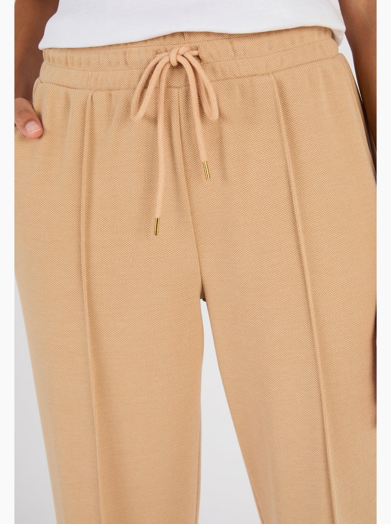 Pantalon large en maille piquée - Happy D. by Damart Marron - Kiabi