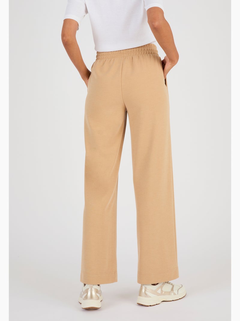 Pantalon large en maille piquée - Happy D. by Damart Marron - Kiabi