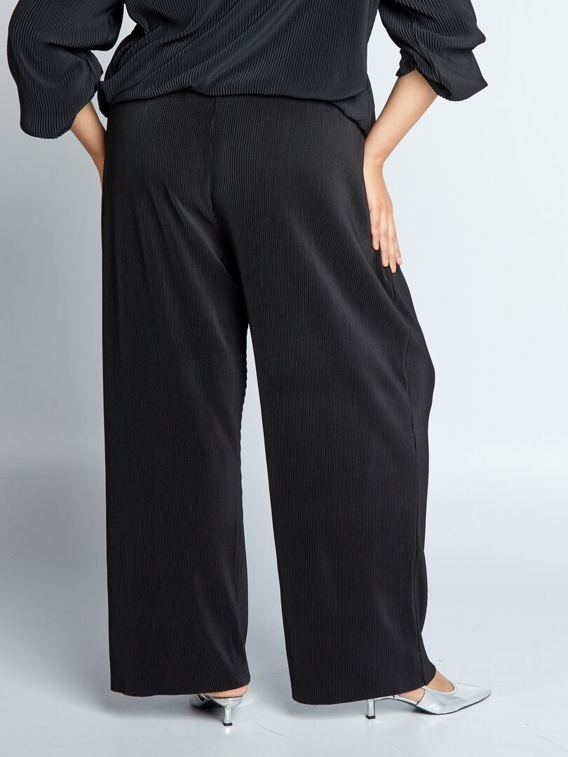 Pantalon Femme Taille Haute Jambe Large Printemps/automne 2025 - Tissu Extensible - Style Décontracté Plissé - Pour Travail, Sortie, Voyage - 2