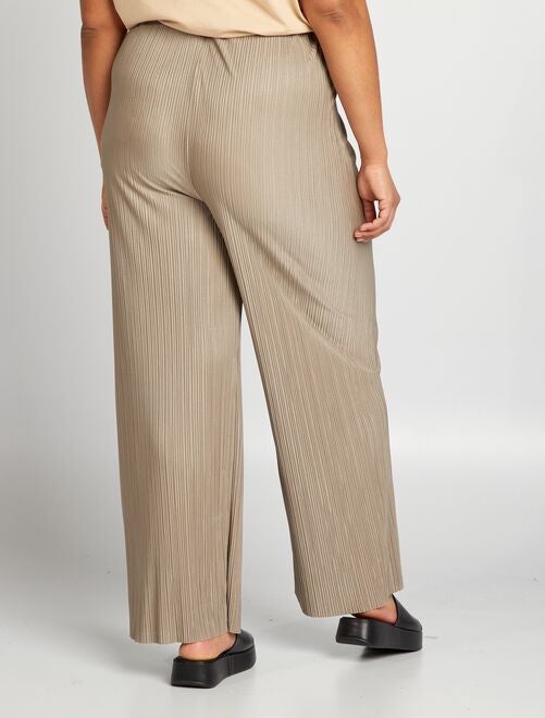 Pantalon large en maille plissée - Kiabi