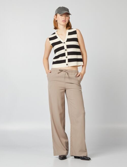 Pantalon large en maille stretch - Kiabi