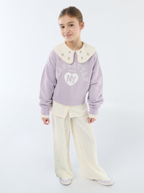 Pantalon large en maille stretch - Kiabi