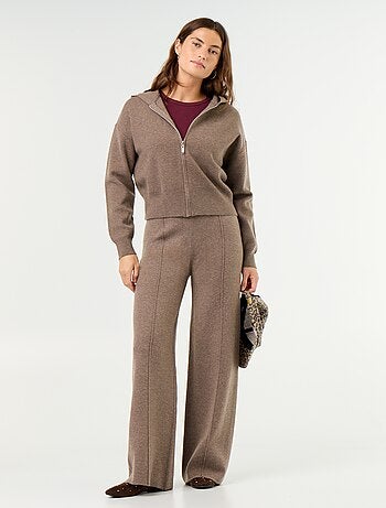 Pantalon large en maille tricot