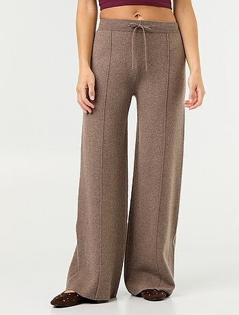 Pantalon large en maille tricot